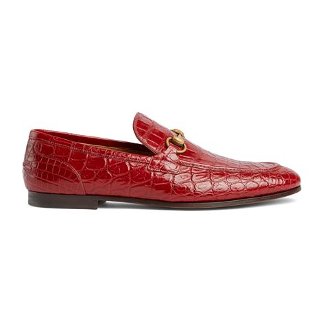 gucci jordaan loafer velvet red|Gucci jordaan crocodile loafer.